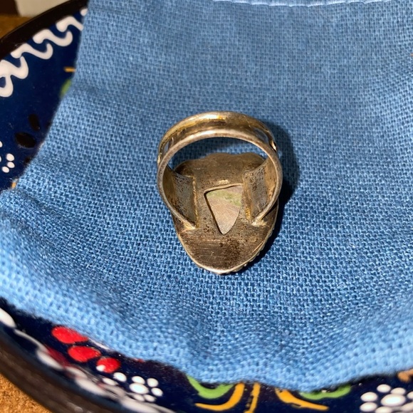 Mothher of Pear, citrine tear drops 925 silver ring size 9 - Picture 4 of 8